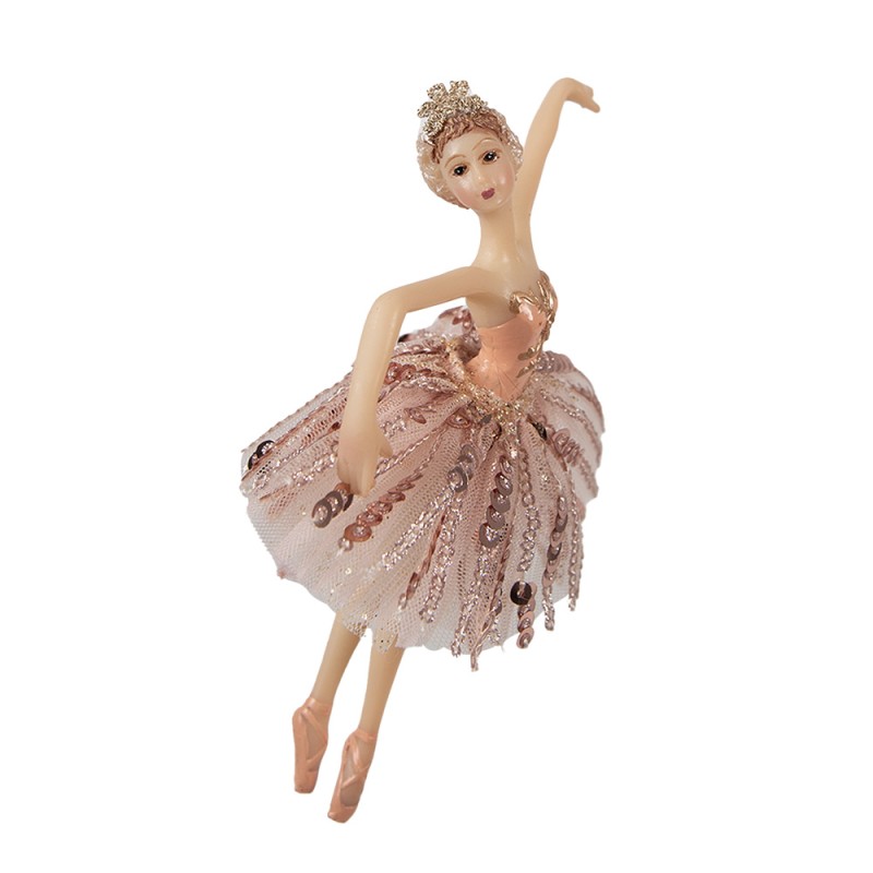 Clayre & Eef Weihnachtsanhänger Ballerina 15 cm Rosa Polyresin