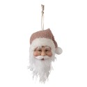 Clayre & Eef Pendant Santa Claus 10x9x28 cm White Plastic