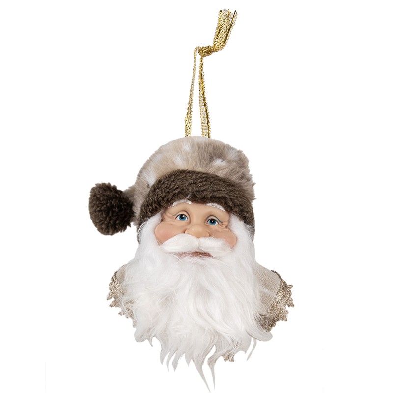 Clayre & Eef Anhänger Weihnachtsmann 10x9x28 cm Braun Kunststoff