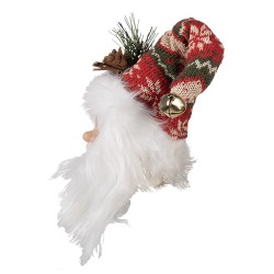 Clayre & Eef Pendant Santa Claus 10x9x28 cm Red Plastic