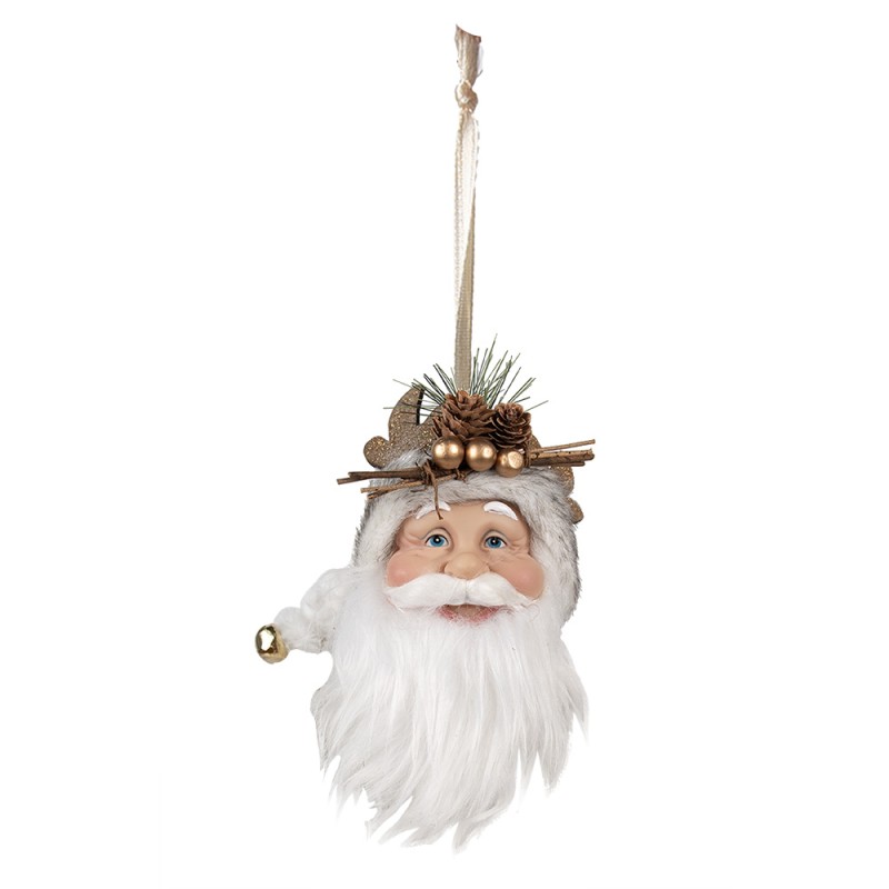 Clayre & Eef Hanger Kerstman 10x9x28 cm Wit Kunststof