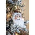 Clayre & Eef Hanger Kerstman 10x9x28 cm Wit Kunststof
