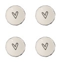 Clayre & Eef Türknauf 4er Set Ø 4 cm Beige Keramik Herz