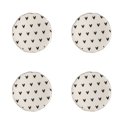 Clayre & Eef Door Knob Set of 4 Ø 4 cm Beige Ceramic Hearts