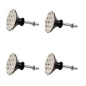 Clayre & Eef Door Knob Set of 4 Ø 4 cm Beige Ceramic Stars