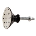 Clayre & Eef Door Knob Set of 4 Ø 4 cm Beige Ceramic Stars