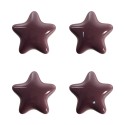 Clayre & Eef Door Knob Set of 4 Star Ø 4 cm Purple Ceramic