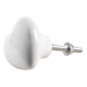 Clayre & Eef Door Knob Set of 4 Heart Ø 4 cm White Ceramic