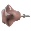 Clayre & Eef Poignée de porte set de 4 Étoile Ø 4 cm Rose Céramique