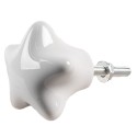 Clayre & Eef Türknauf 4er Set Stern Ø 4 cm Weiß Keramik
