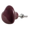 Clayre & Eef Door Knob Set of 4 Heart Ø 4 cm Purple Ceramic