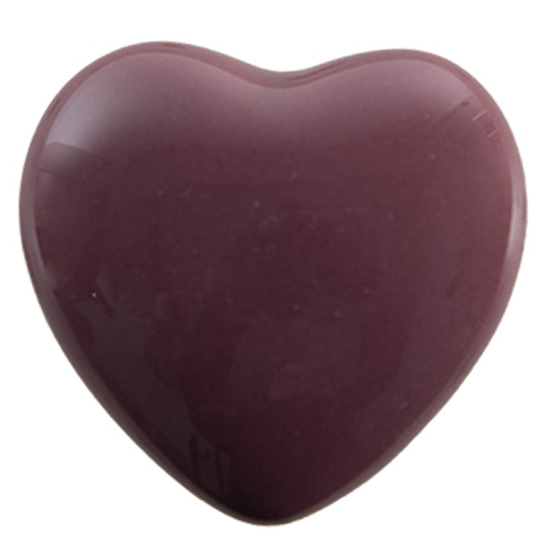 Clayre & Eef Door Knob Set of 4 Heart Ø 4 cm Purple Ceramic