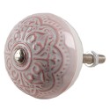 Clayre & Eef Deurknop Set van 4  Ø 4 cm Roze Keramiek
