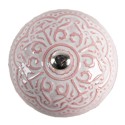 Clayre & Eef Deurknop Set van 4  Ø 4 cm Roze Keramiek