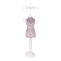 Clayre & Eef Espositore per gioielli 12x12x39 cm Viola Bianco Legno Ferro