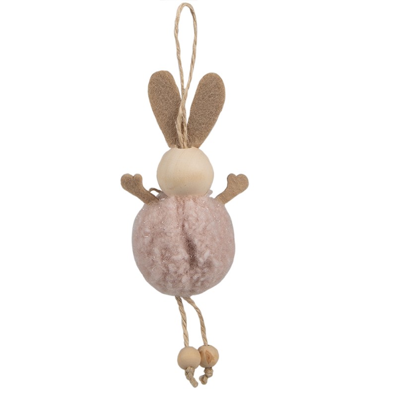 Clayre & Eef Paashanger Konijn 15 cm Roze Stof