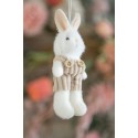 Clayre & Eef Easter Pendant Rabbit 14 cm White Fabric