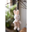 Clayre & Eef Easter Pendant Rabbit 14 cm White Fabric