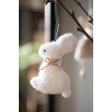 Clayre & Eef Easter Pendant Rabbit 10 cm White Cotton