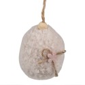 Clayre & Eef Pendentif de Pâques Œuf 7 cm Beige Tissu
