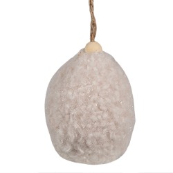 Clayre & Eef Pendentif de Pâques Œuf 7 cm Beige Tissu