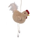 Clayre & Eef Osteranhänger Huhn 18 cm Braun Stoff
