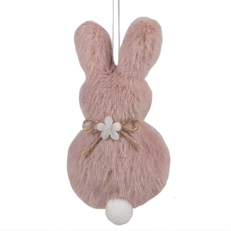 Clayre & Eef Easter Pendant Rabbit 11 cm Pink Fabric