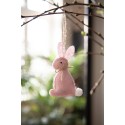 Clayre & Eef Easter Pendant Rabbit 10 cm Pink Cotton