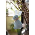 Clayre & Eef Pendentif de Pâques Lapin 10 cm Bleu Coton