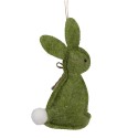 Clayre & Eef Pendentif de Pâques Lapin 10 cm Vert Coton