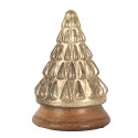 Clayre & Eef Weihnachtsdekoration Weihnachtsbaum Ø 13x19 cm Goldfarbig Glas Holz