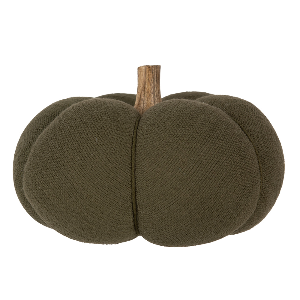 Clayre & Eef Decoratie Pompoen Ø 20x14 cm Groen Polyester afbeelding