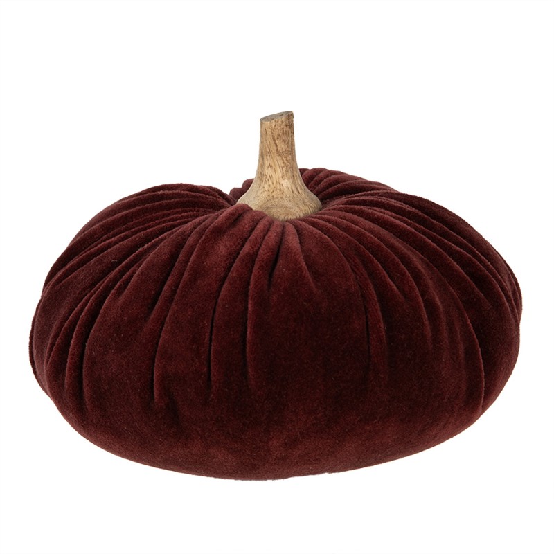 Clayre & Eef Decorazione Zucca Ø 20x14 cm Rosso Tessuto