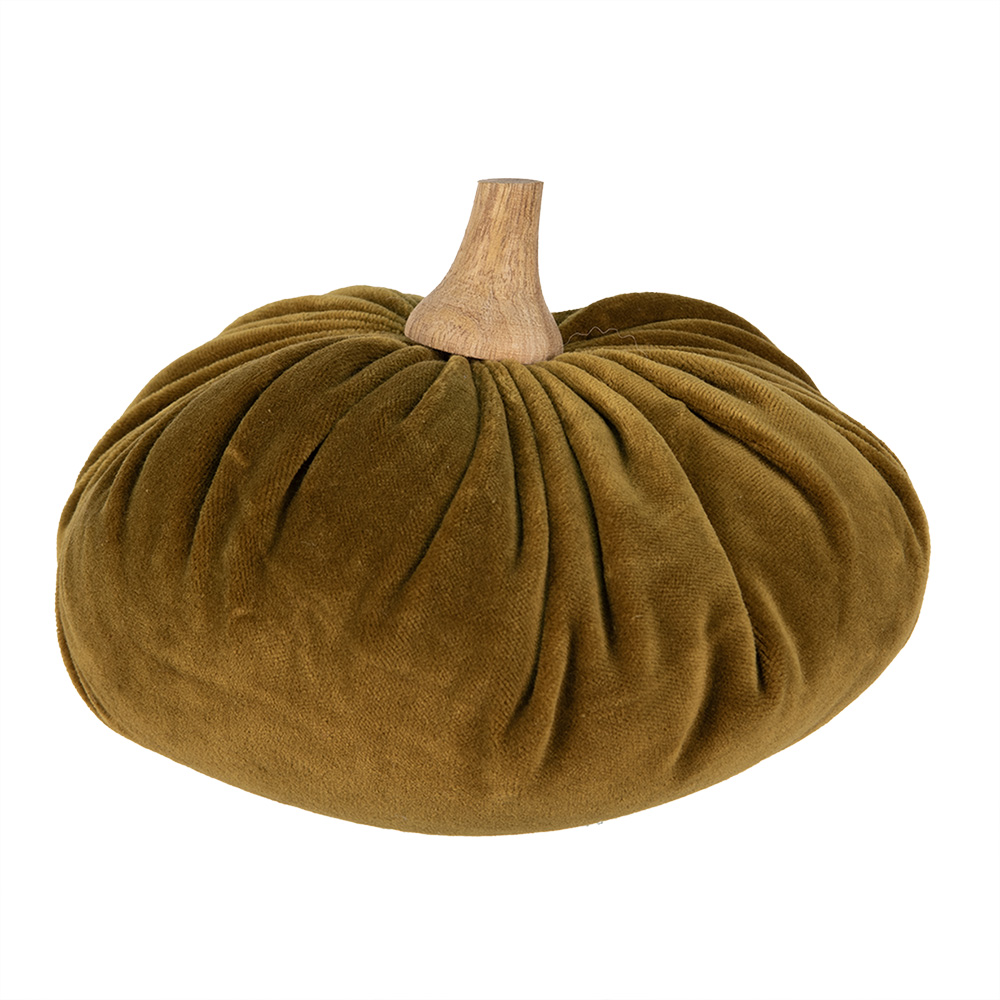 Clayre&Eef Decoratie PompoenØ 20x14 cm Groen Polyester afbeelding