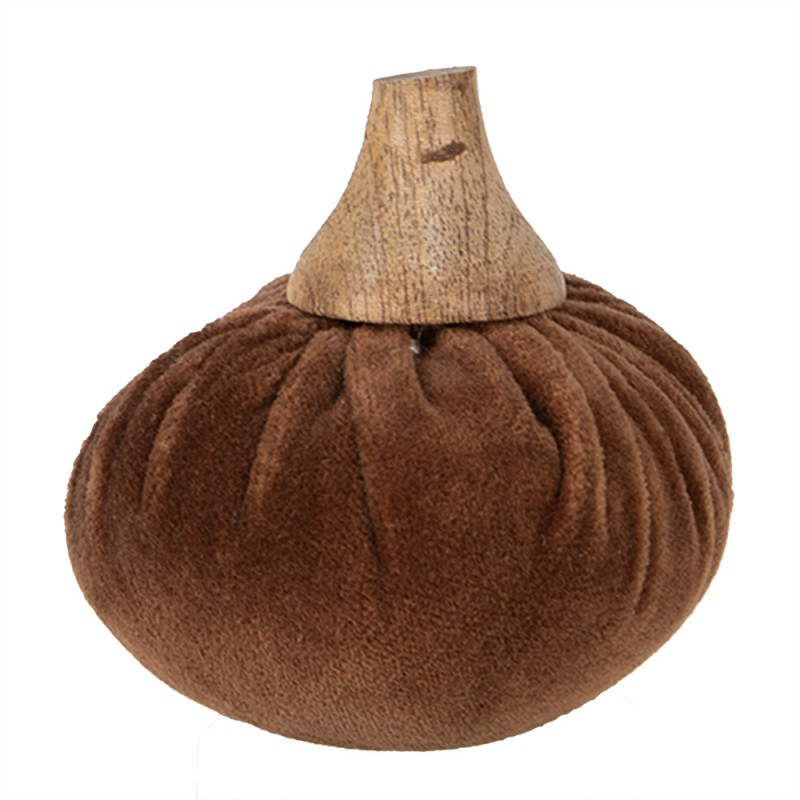 Clayre & Eef Décoration Citrouille Ø 9x8 cm Marron Tissu