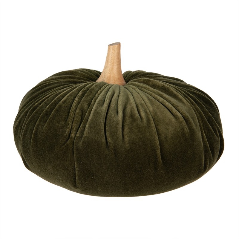 Clayre & Eef Decorazione Zucca Ø 25x16 cm Verde Tessuto