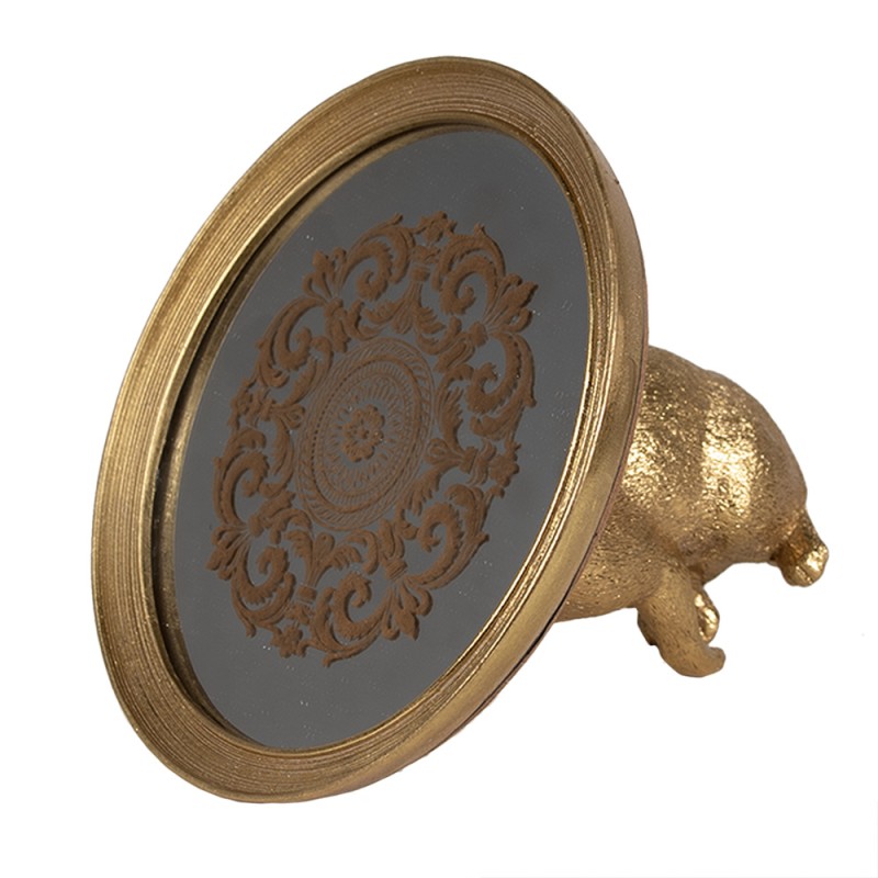 Clayre & Eef Scodella decorativa Gatto  Ø 20x16 cm Color oro Plastica Vetro