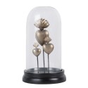 Clayre & Eef Stolp Ø 22x13 cm Zilverkleurig IJzer Glas Harten