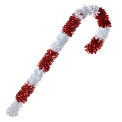 Clayre & Eef Décoration de Noël Canne en sucre d'orge 95 cm Rouge Blanc Plastique