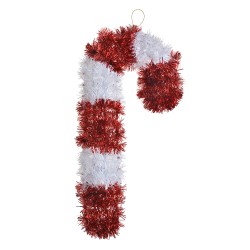 Clayre & Eef Decorazione di Natalizie Bastoncino di zucchero 36 cm Rosso Bianco Plastica