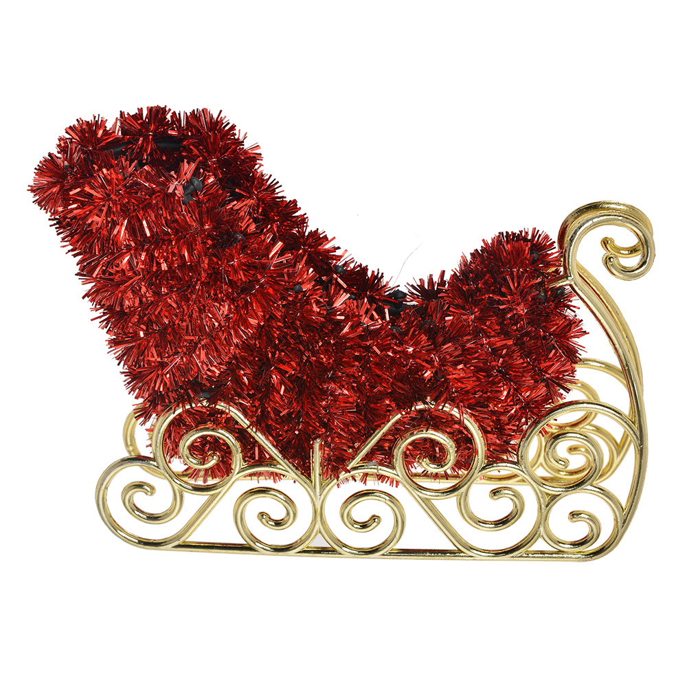 Clayre&Eef Kerstdecoratie Slee 14x3x11 cm Rood Kunststof afbeelding