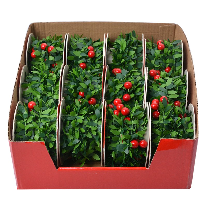 Clayre & Eef Christmas garland set of 12 270 cm Green Plastic