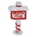Clayre & Eef Cartello Natale Segno 20x5x36 cm Rosso Bianco Plastica