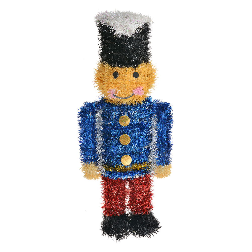 Clayre&Eef Kerstdecoratie Notenkraker 15x7x36 cm Blauw Kunststof afbeelding