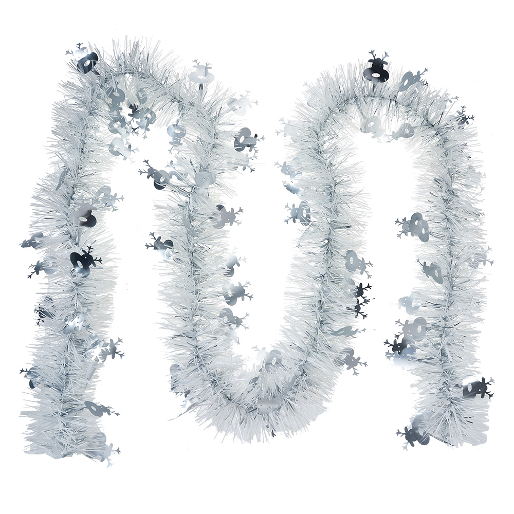 Clayre&Eef Kerstslinger Guirlande 200 cm Wit Kunststof afbeelding