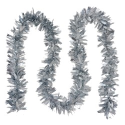 Clayre & Eef Kerstslinger Guirlande 200 cm Zilverkleurig Kunststof