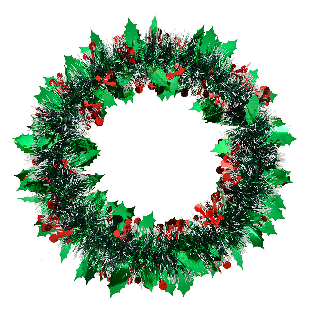 Clayre & Eef Kerstkrans Ø 35 cm Groen Kunststof afbeelding