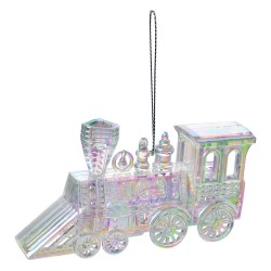 Clayre & Eef Ornamento Natalizio Treno 12 cm Color argento Plastica