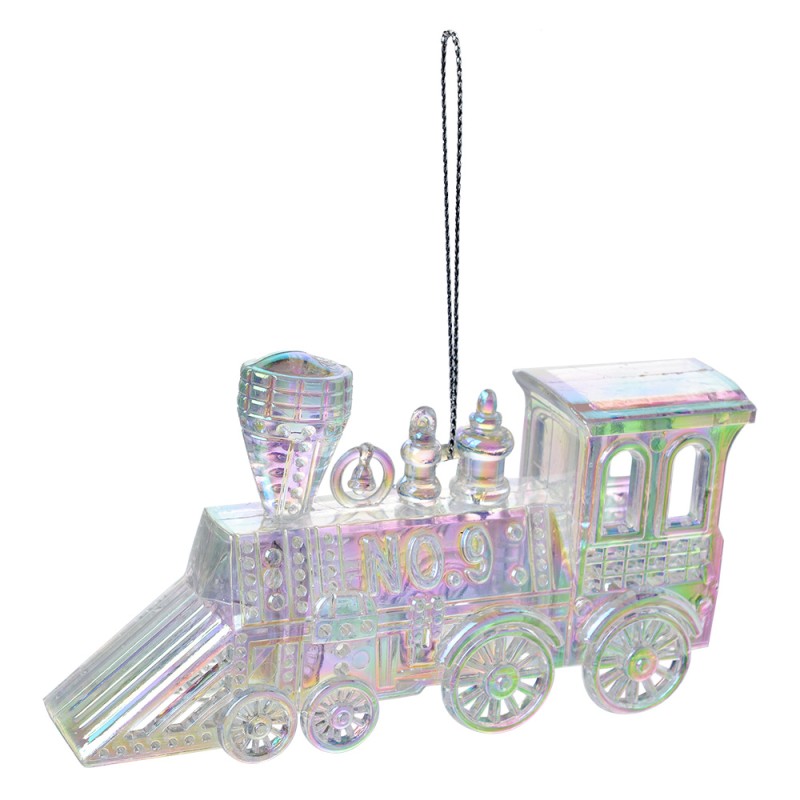 Clayre & Eef Ornamento Natalizio Treno 12 cm Color argento Plastica