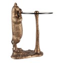 Clayre & Eef Side Table Cat 51x36x30 cm Copper colored Black Aluminium